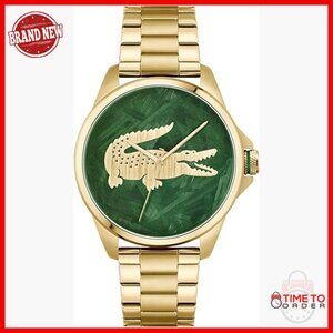 Men's Quartz Watch with 43mm Case, Gold Plated Steel, Water Resistant